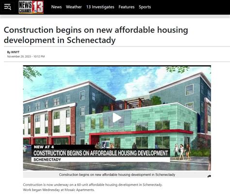 Construction for affordable housing development in Schenectady begins